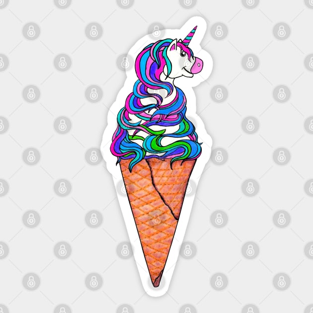 Unicone - Unicorn Ice Cream Sticker by Gringoface